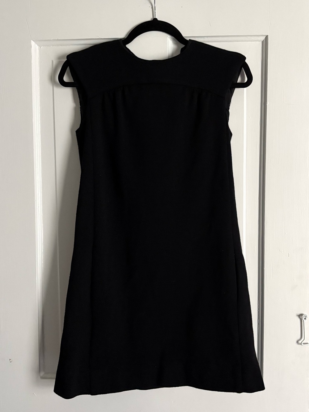 Vintage Youth Guild Black Wool Sleeveless Shift Dress